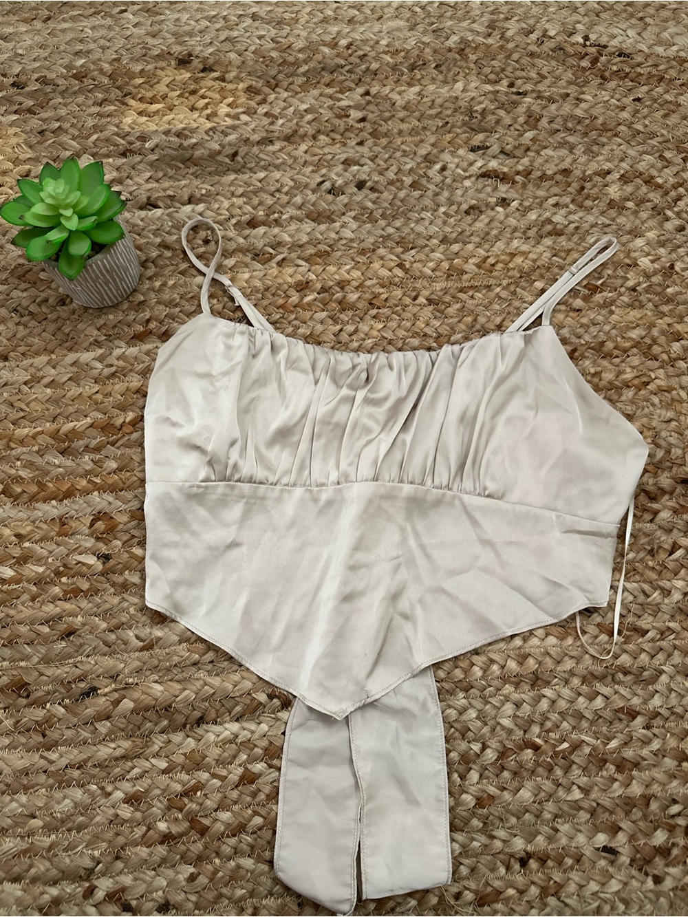 SATIN TIE BACK TANK